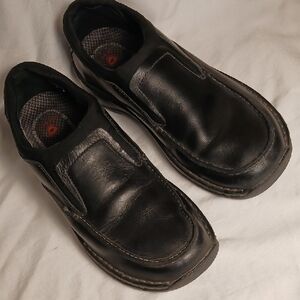 Red Wing Moc Toe Black Leather Slip-On Loafers